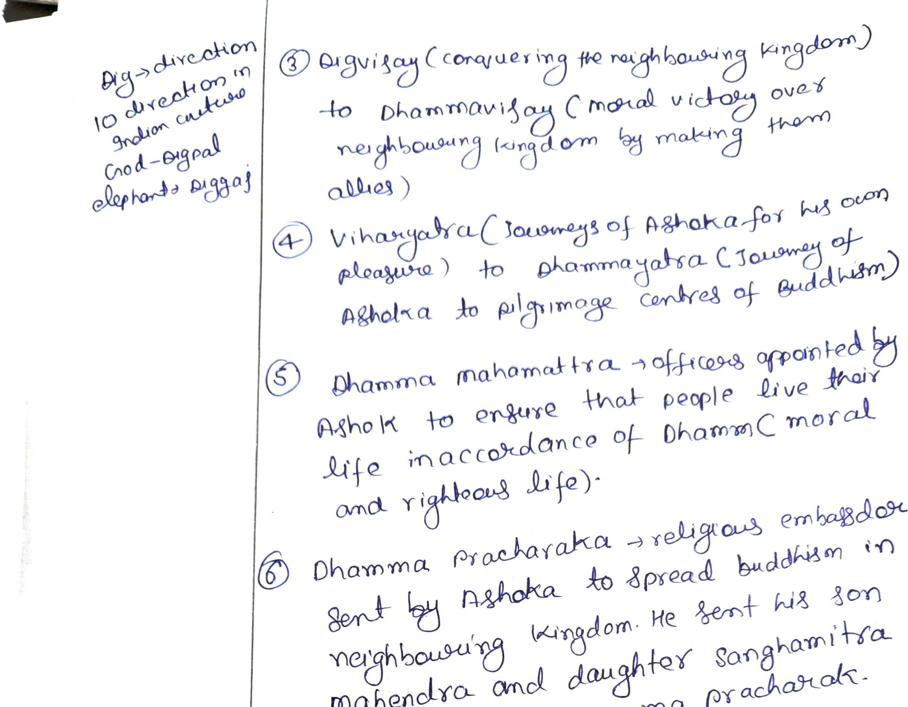 Ashoka's Dhamma policy transformations — class board notes